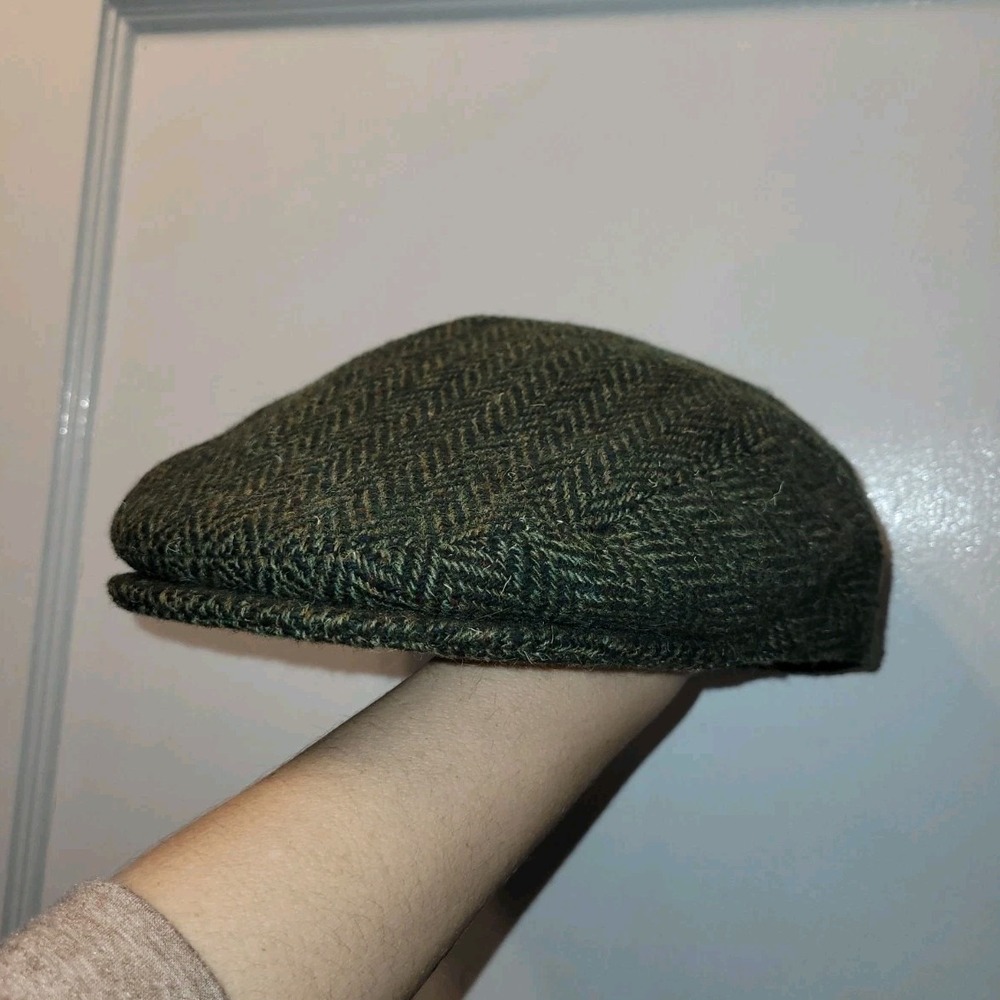 Hatman of Ireland XL Green Herringbone Flat Cap Men Lined Classic Fall Winter - Picture 2 of 5
